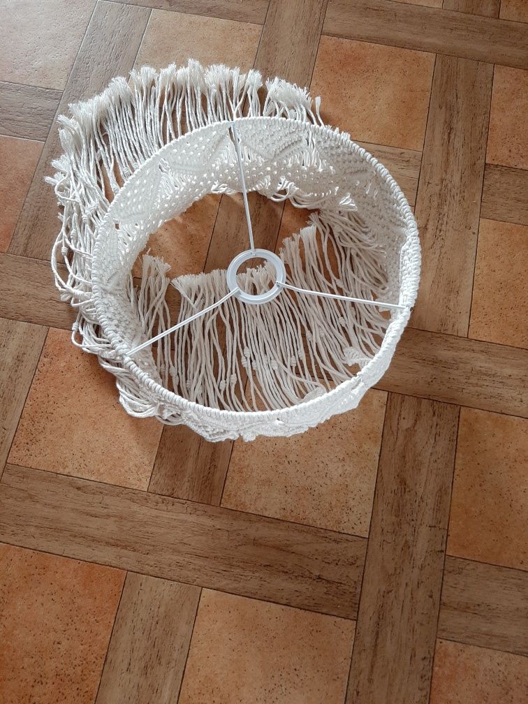 Abażur,  żyrandol, lampa makrama rękodzieło boho