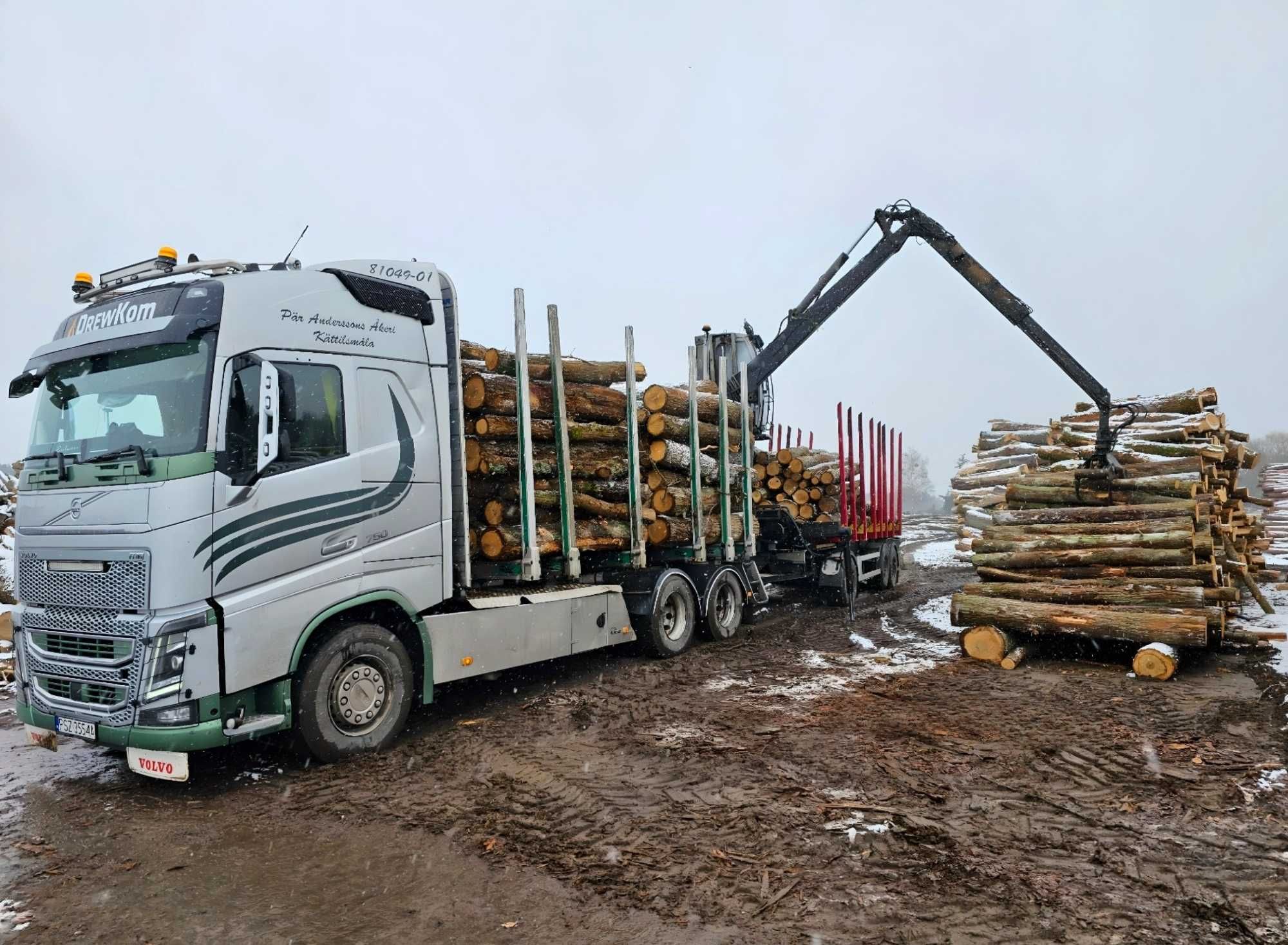 DrewKom Drewno kominkowe DĄB w kłodzie dl. 2,5m S2a S2b transport HDS