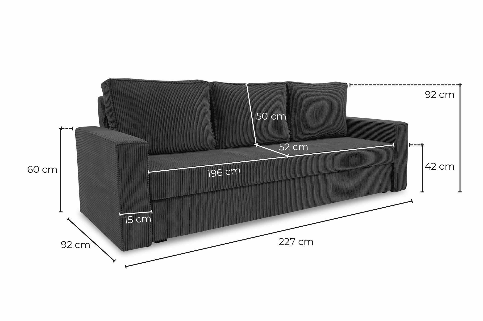 Kanapa Sofia. Wersalka, łóżko, sofa sztruksowa. Szybka dostawa!