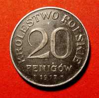 Moneta 20 fenigów 2017 Królestwo Polskie