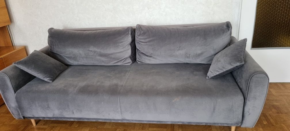 Kanapa rozkładana sofa Manila black red white szara