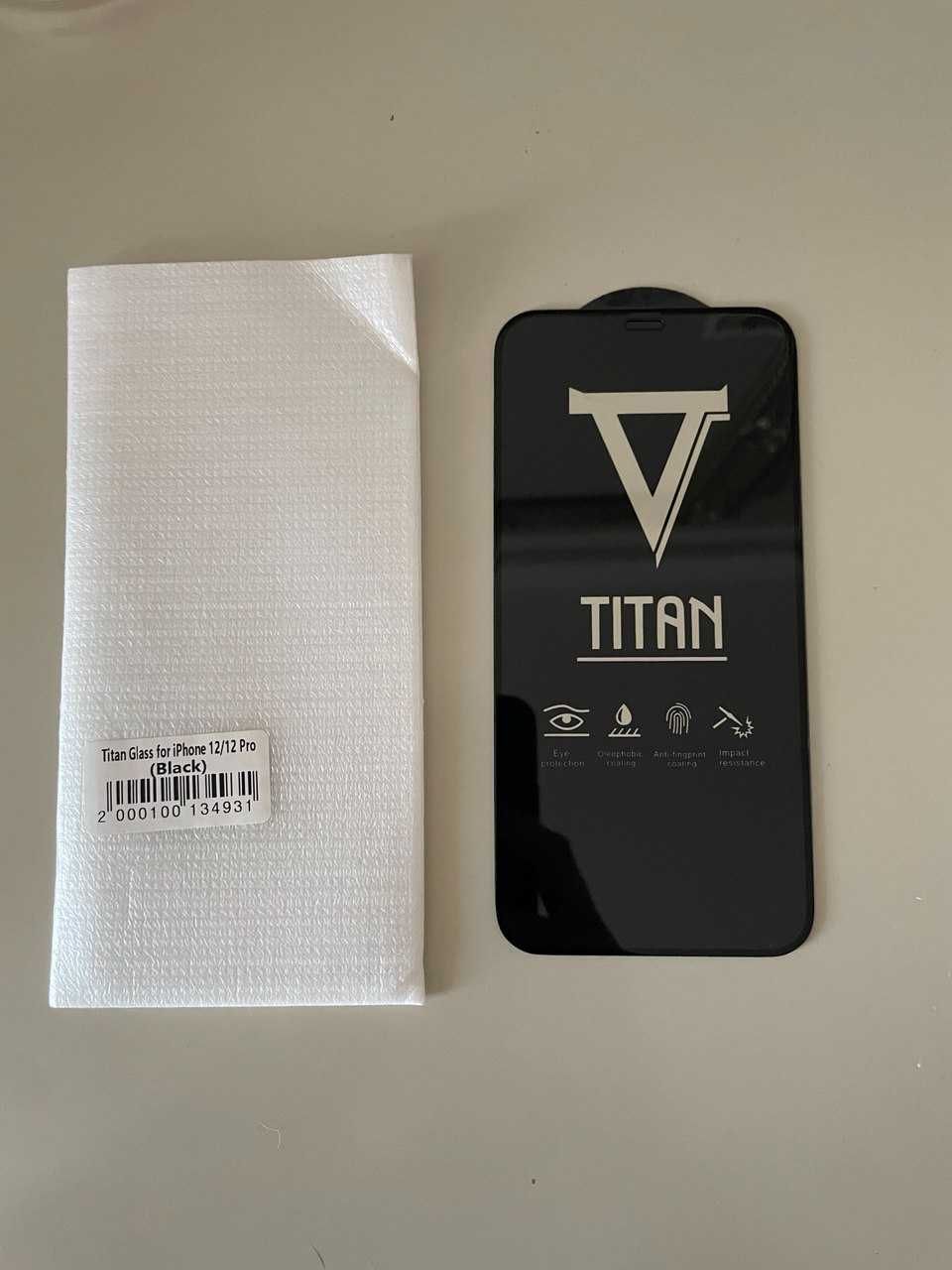 Захисне скло TITAN Agent Glass для iPhone 12 /12 Pro (6.1'') чорне