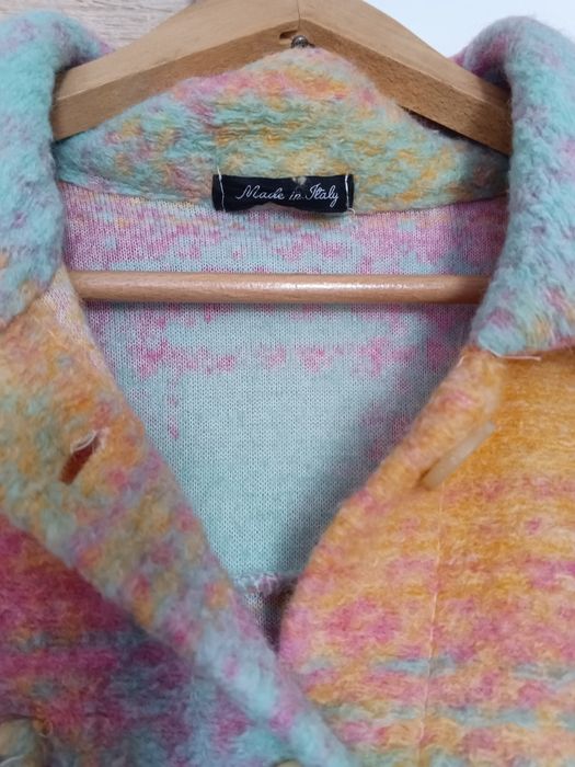 Kurtka koszulowa gruba dluga koszula z wełną na S M L pastelowe kolory