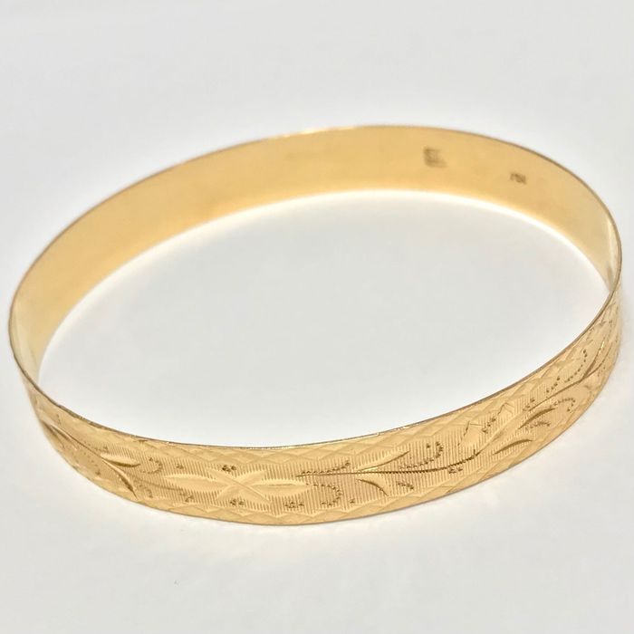 Złota BRANSOLETKA damska 750 18K sztywna CUDOWNA