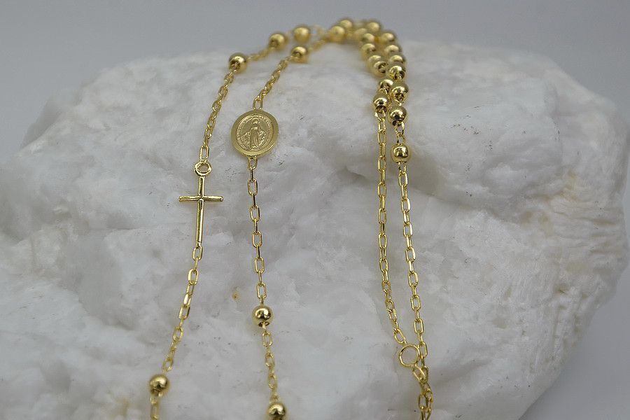 Złoty różaniec 14k 585 z żółtego złota Dolce Gabbana rc002y B