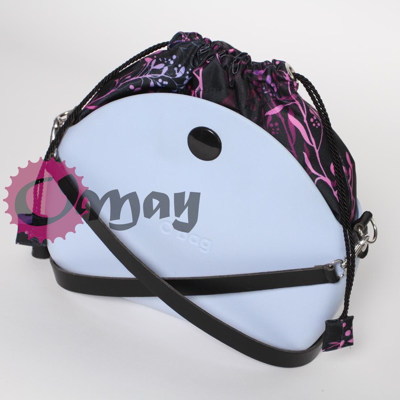 CZARNY organizer do OBAG MOON LIGHT worek kwiaty liście komin OMAY