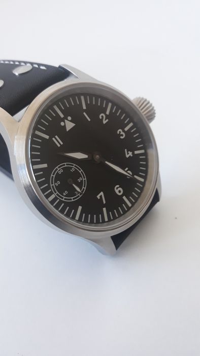 Parnis Pilot Relógio Corda Manual Militar