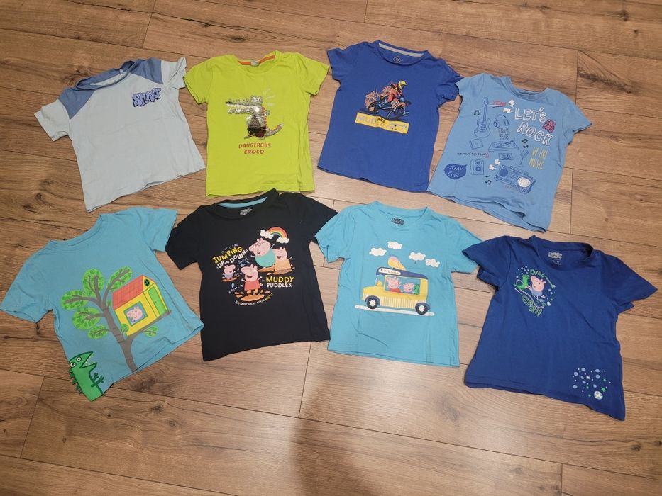 T-shirty chłopięce. Koszulki z krótkim rękawem. Rozmiar 110. Peppa Pig