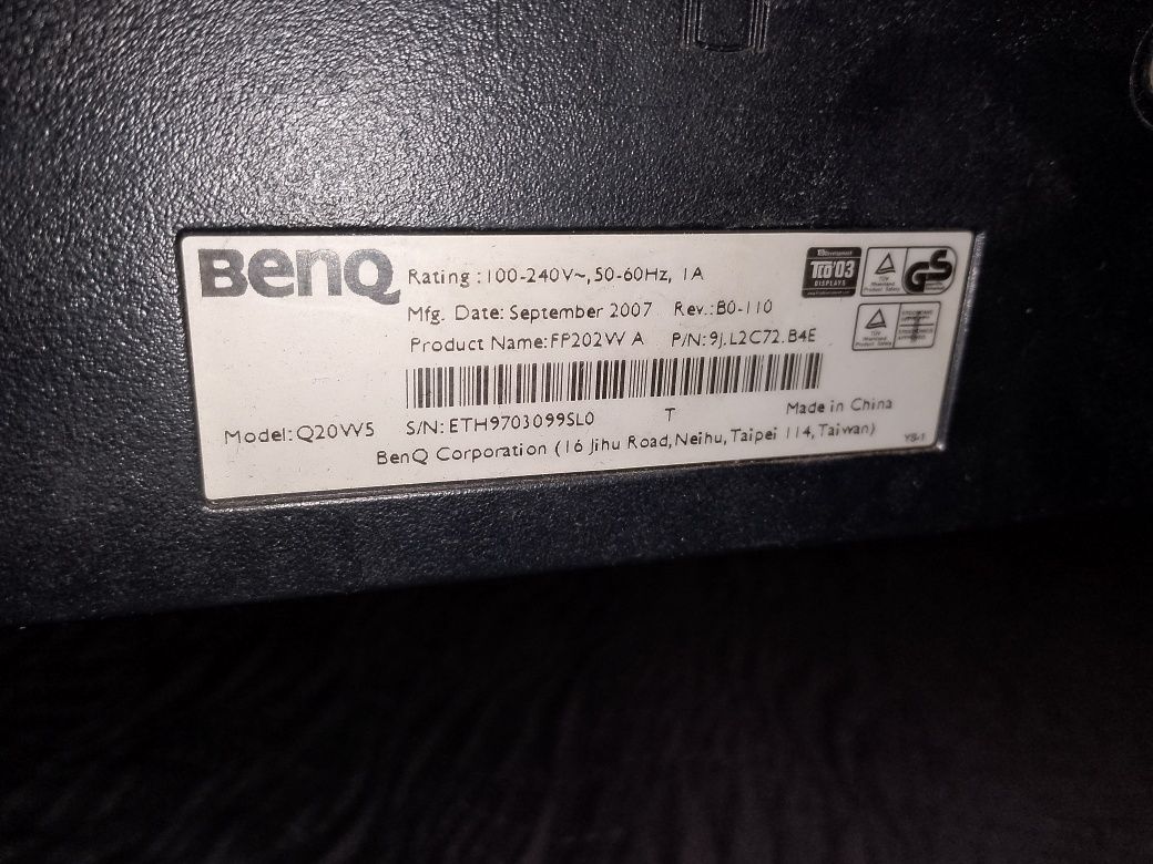 Monitor LCD BenQ Q20W5 60Hz 1680x1050