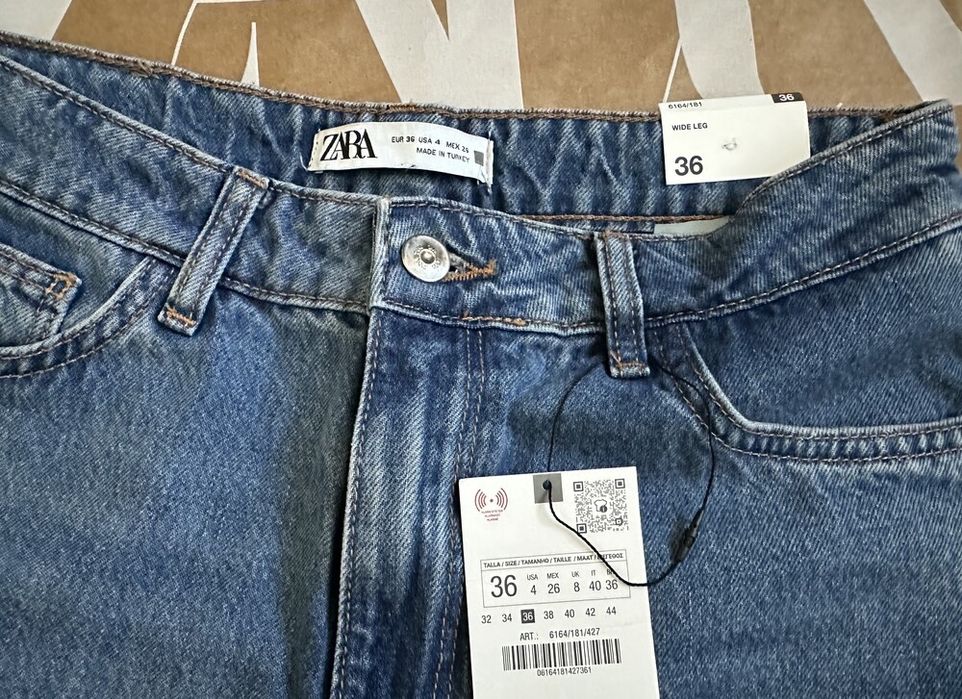 широкі джинси Zara жіночі джинси zara wide leg середня посадка