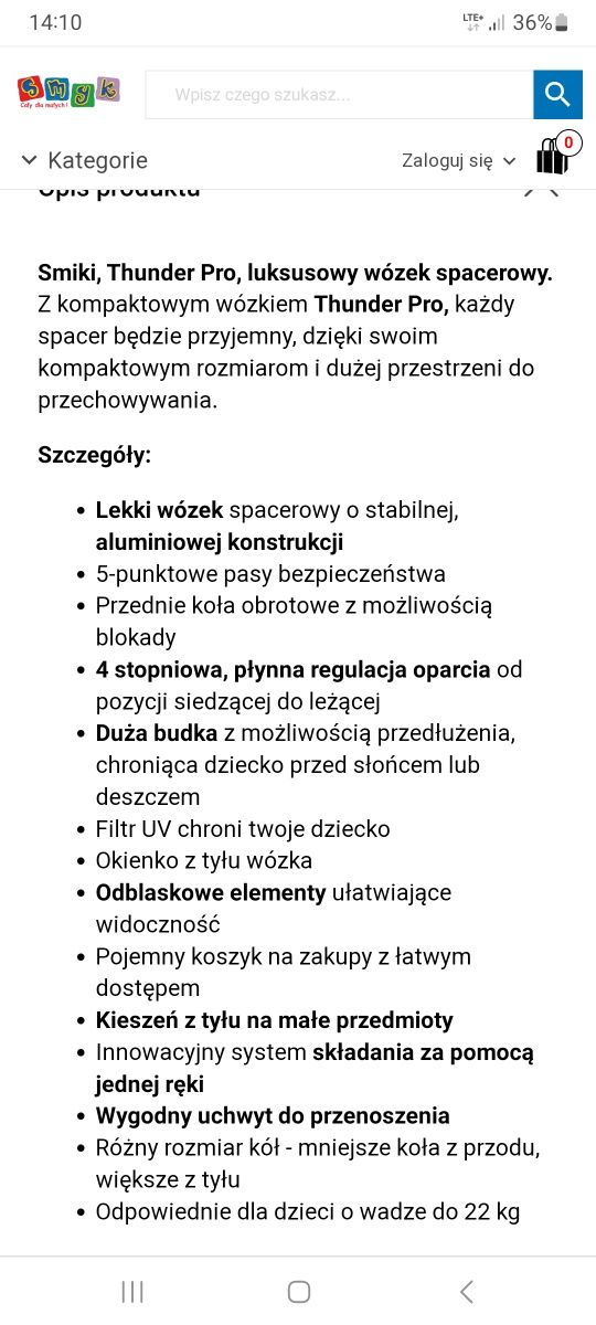 Wózek spacerowy dla dziewczynki