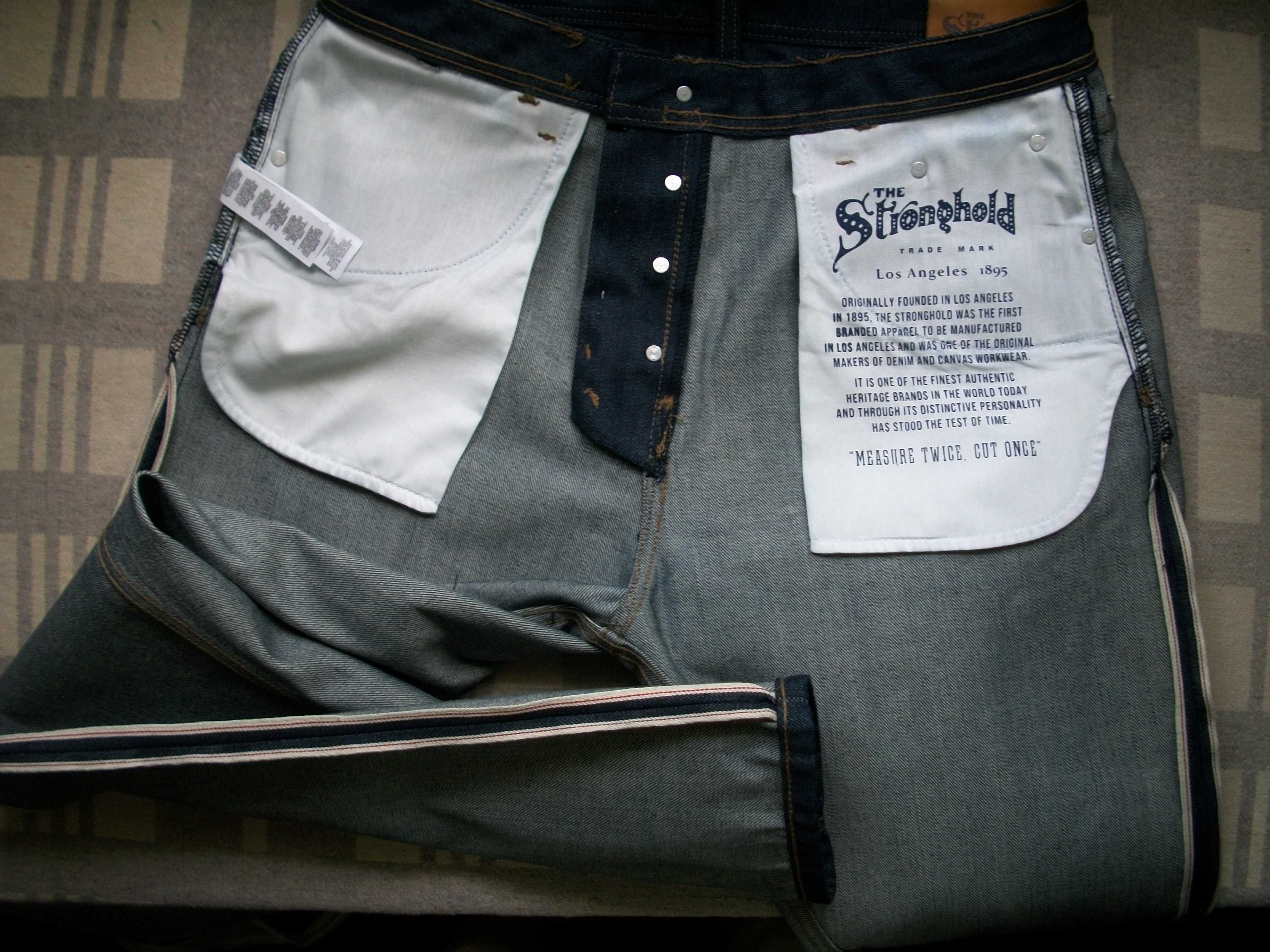 новые джинсы The Stronghold 36-32 селвидж полут. 43.5-44 см оригинал