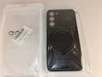Y009 Czarne Etui Obudowa Magnetyczne Z Klapką Na Obiektyw Samsung S23+