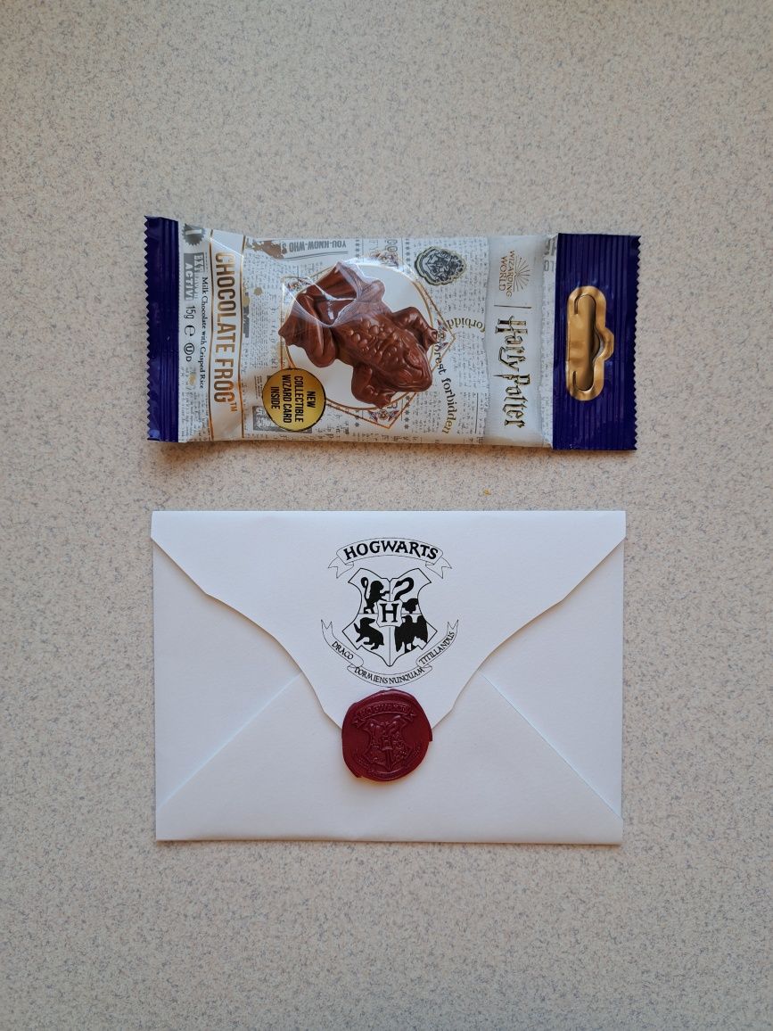 List z Hogwartu czekoladowa żaba Harry Potter handmade personalizowany
