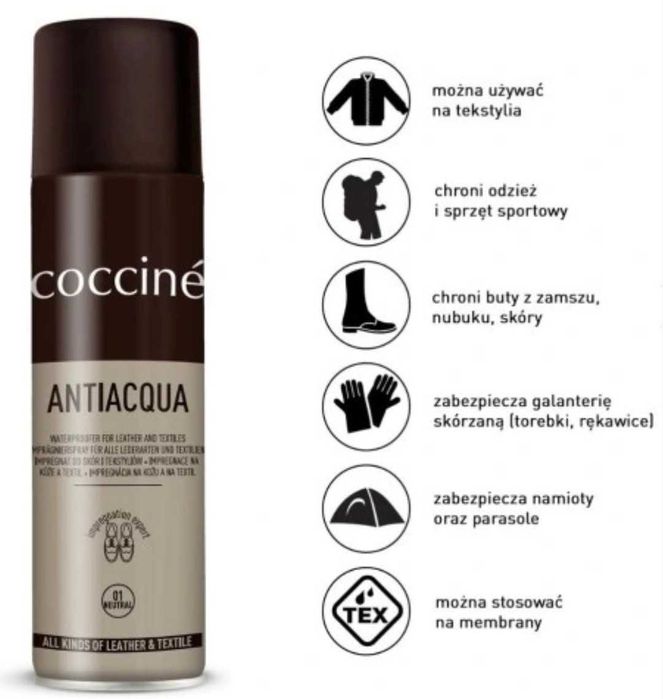 COCCINE Impregnat do skór i tekstyliów bezbarwny 250ml spray