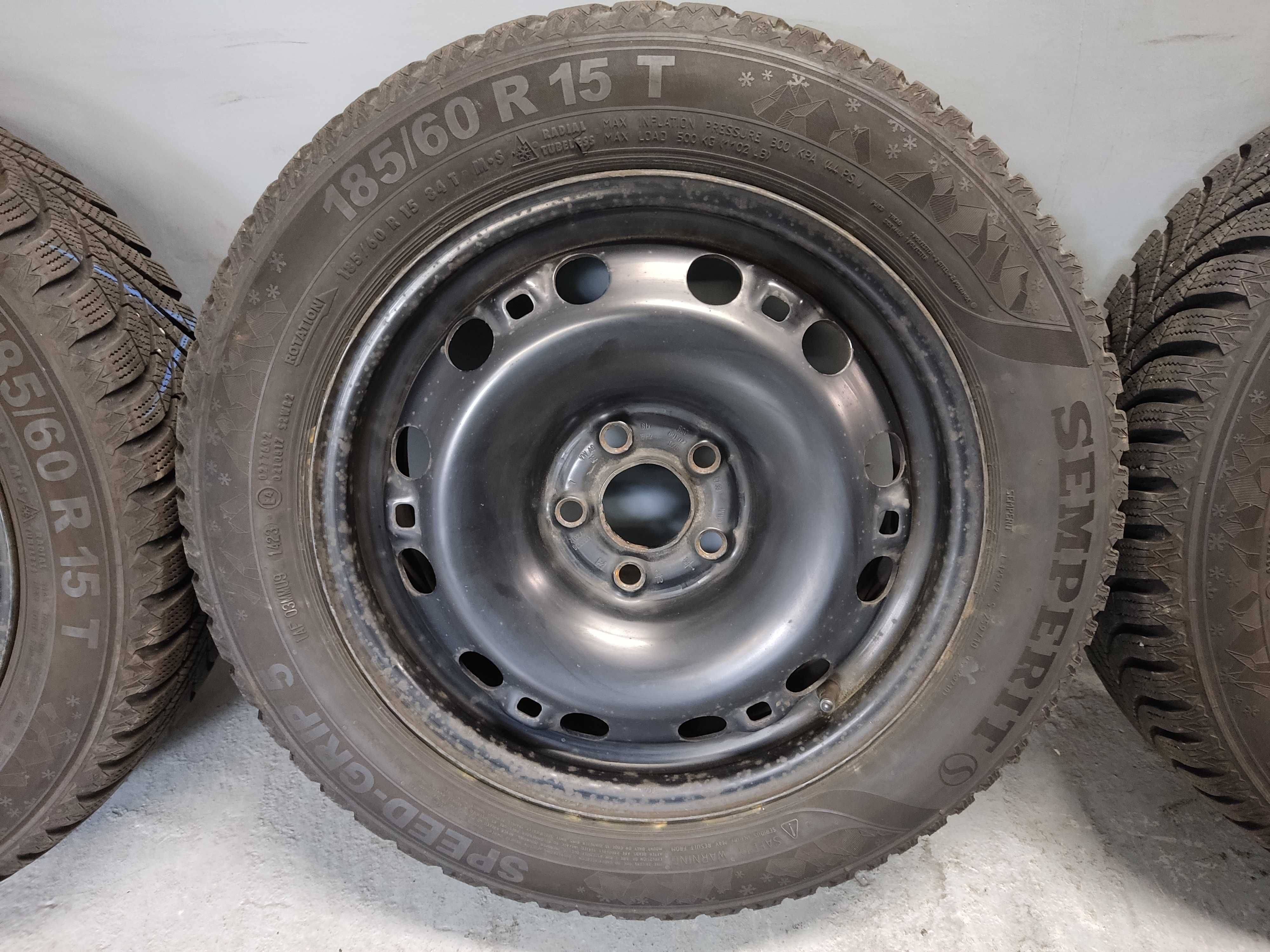 Koła stalowe 15 Vw 5x100 Polo Ibiza Fabia Roomster 185/60R15, 2023 rok