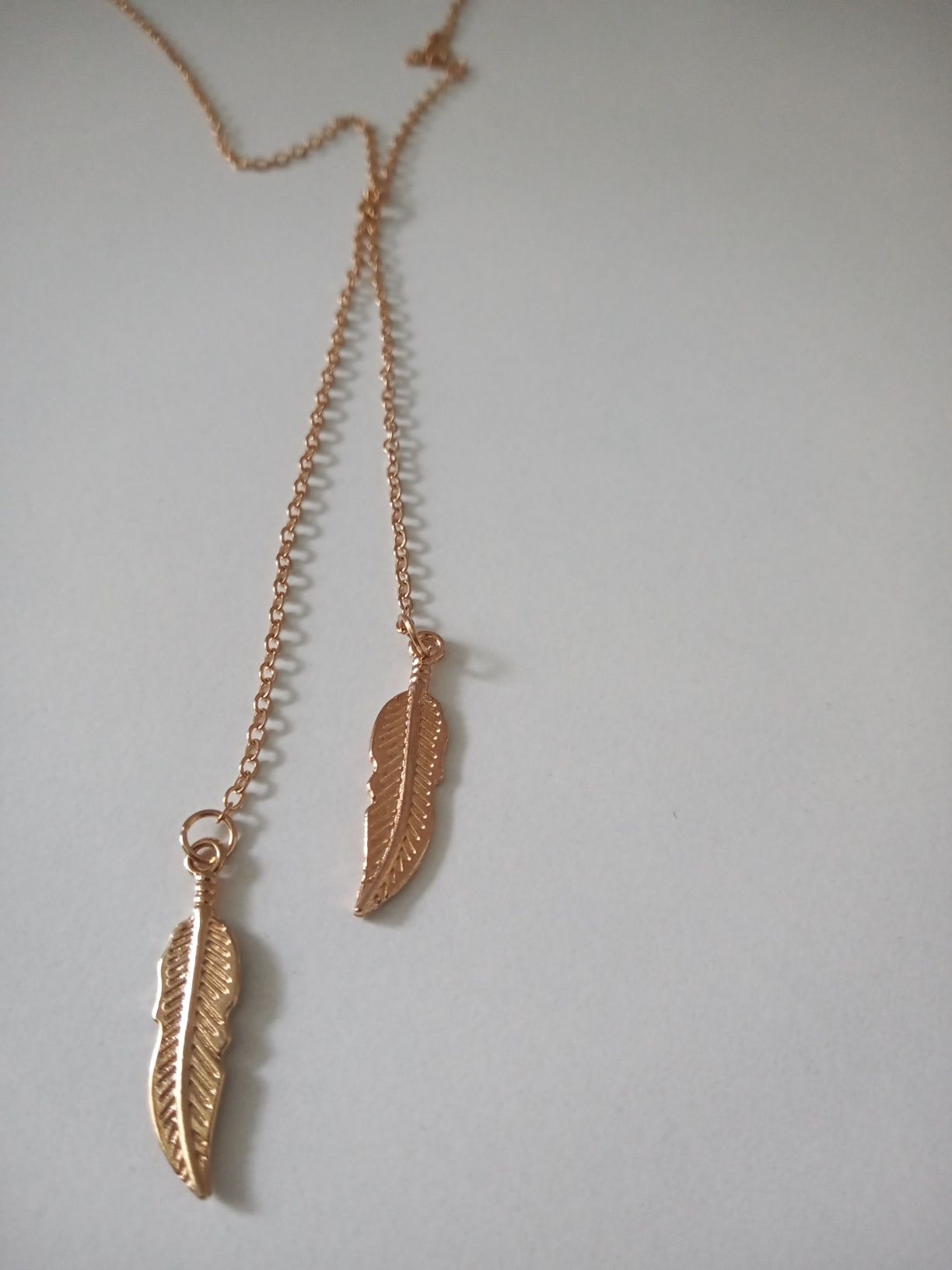 Łańcuszek liście sztuczna biżuteria złoty naszyjnik