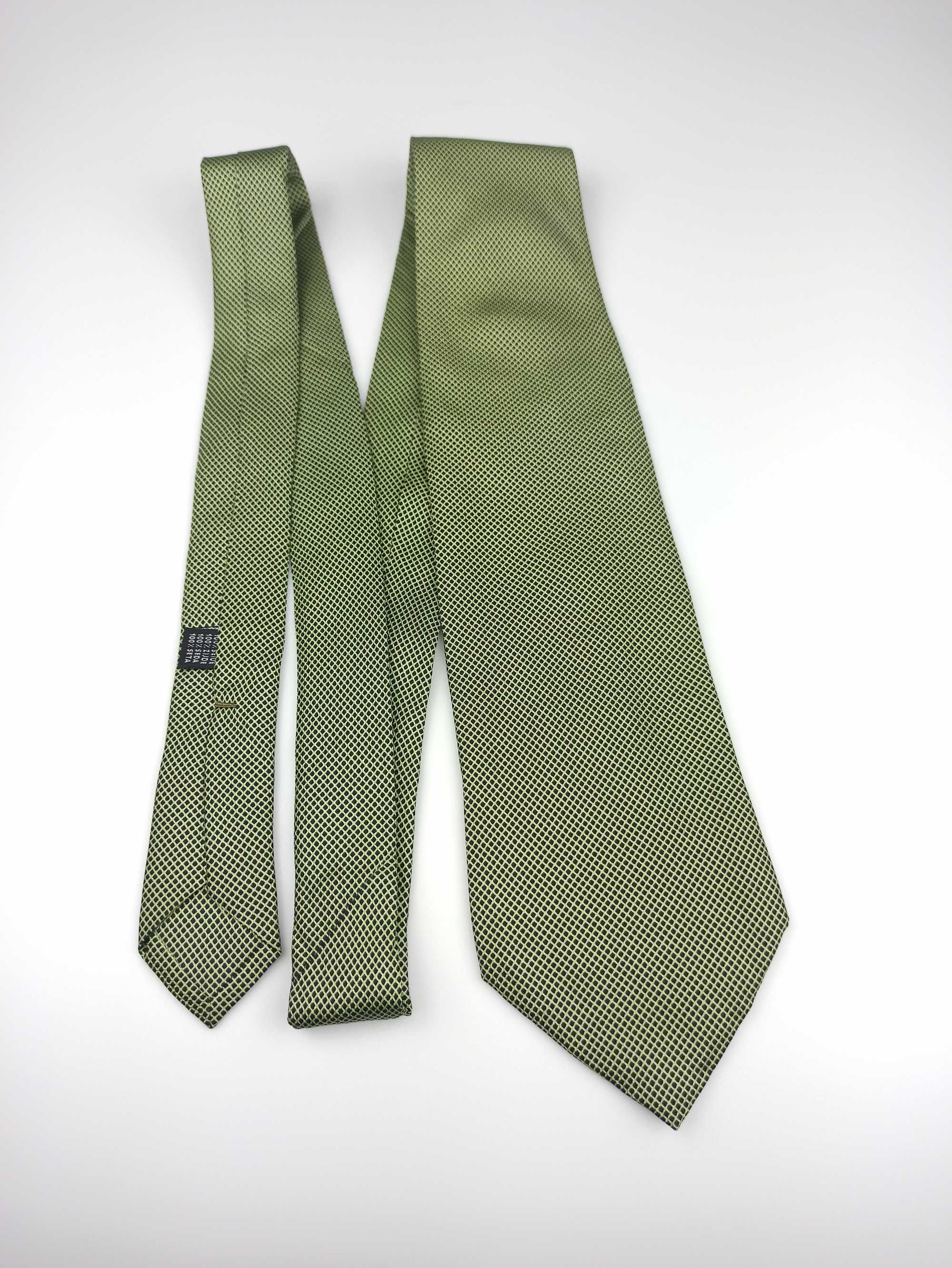 Ermenegildo Zegna zielony jedwabny krawat w kratkę ulu66