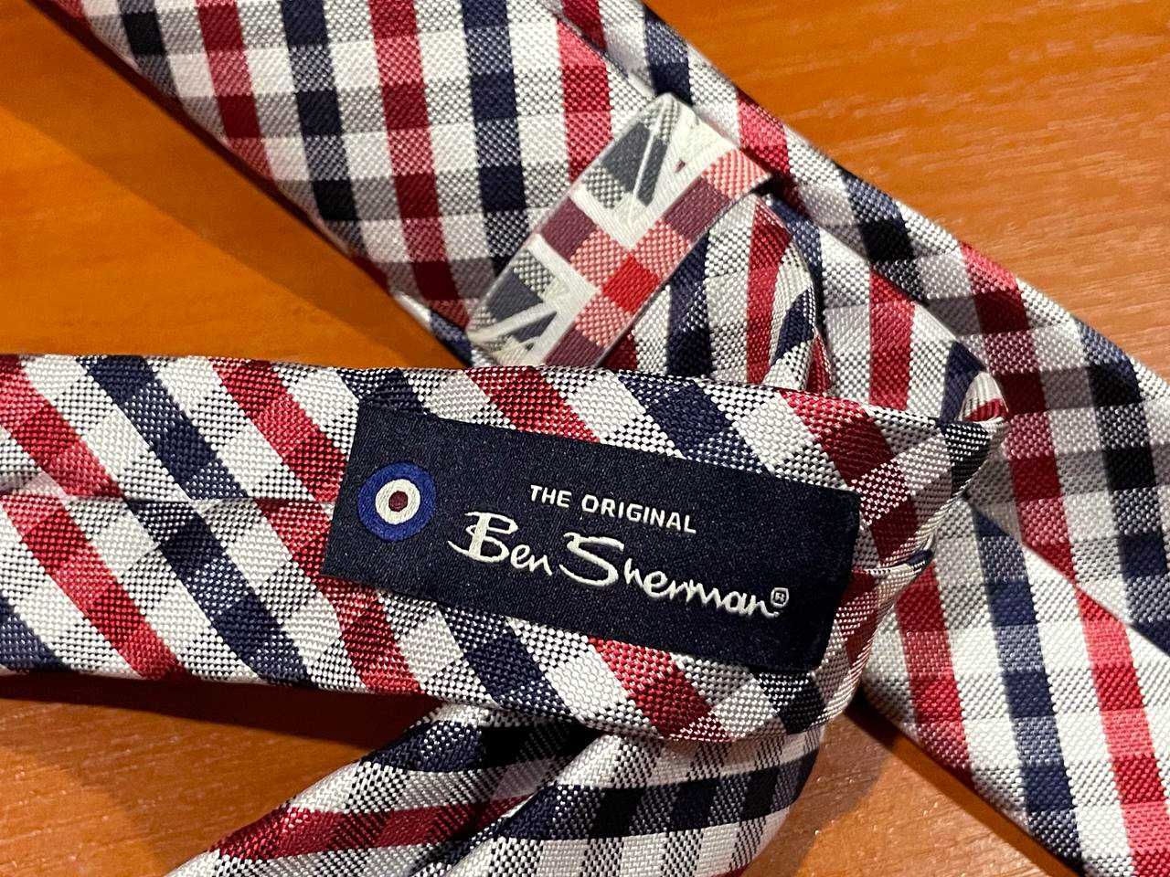 Ben Sherman checked tie чоловіча краватка вузька в клітинку галстук