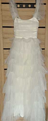 Suknia ślubna Lace&Beads śmietankowa tiul drapowanie 38