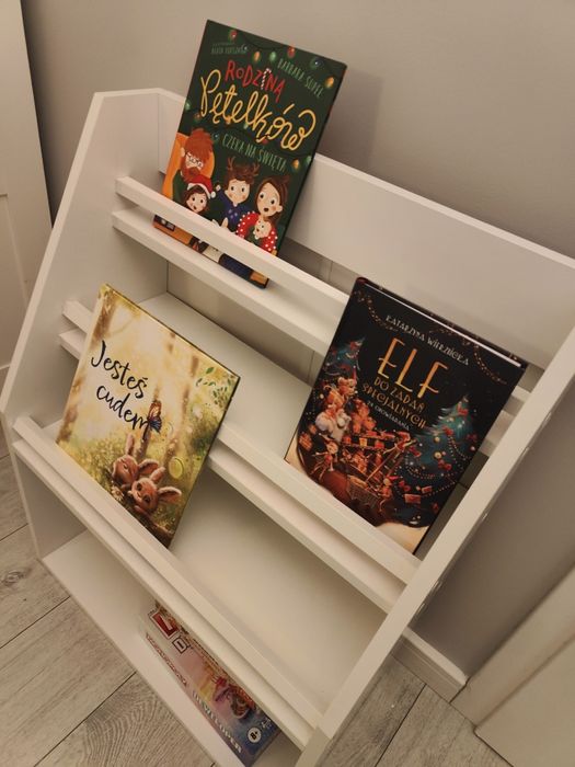Biblioteczka dla dzieci regał skandynawski biały biała na książki