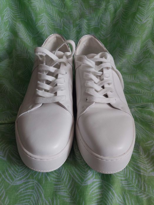 Жіночі шкіряні кеди, білі, 41 розмір