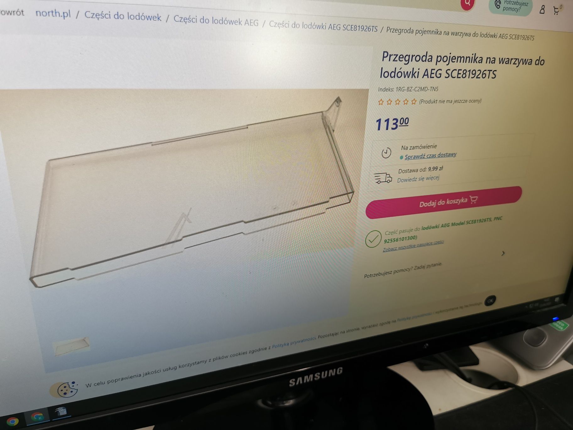 Szuflada na warzywa do lodówki AEG