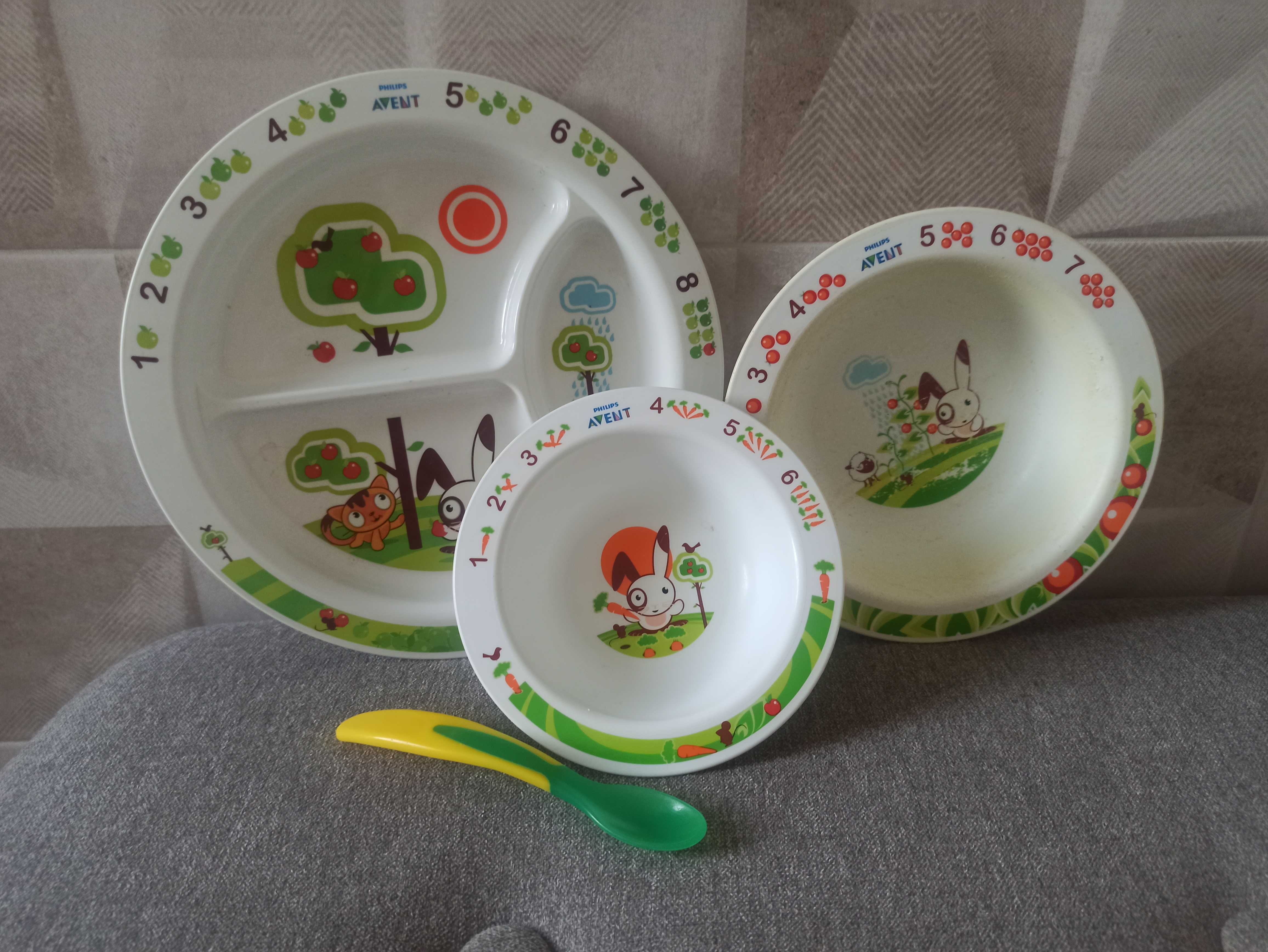 Дитячий посуд для першого годування skip hop та philips avent