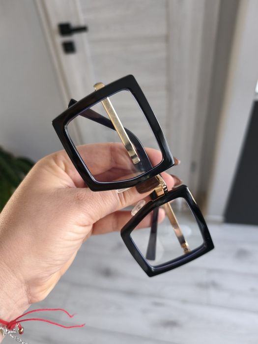 Nowe Duże Kwadratowe Okulary Dekoracyjne Retro Design Unisex