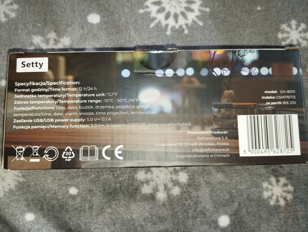 Nowy elektroniczny Budzik LED z projektorem