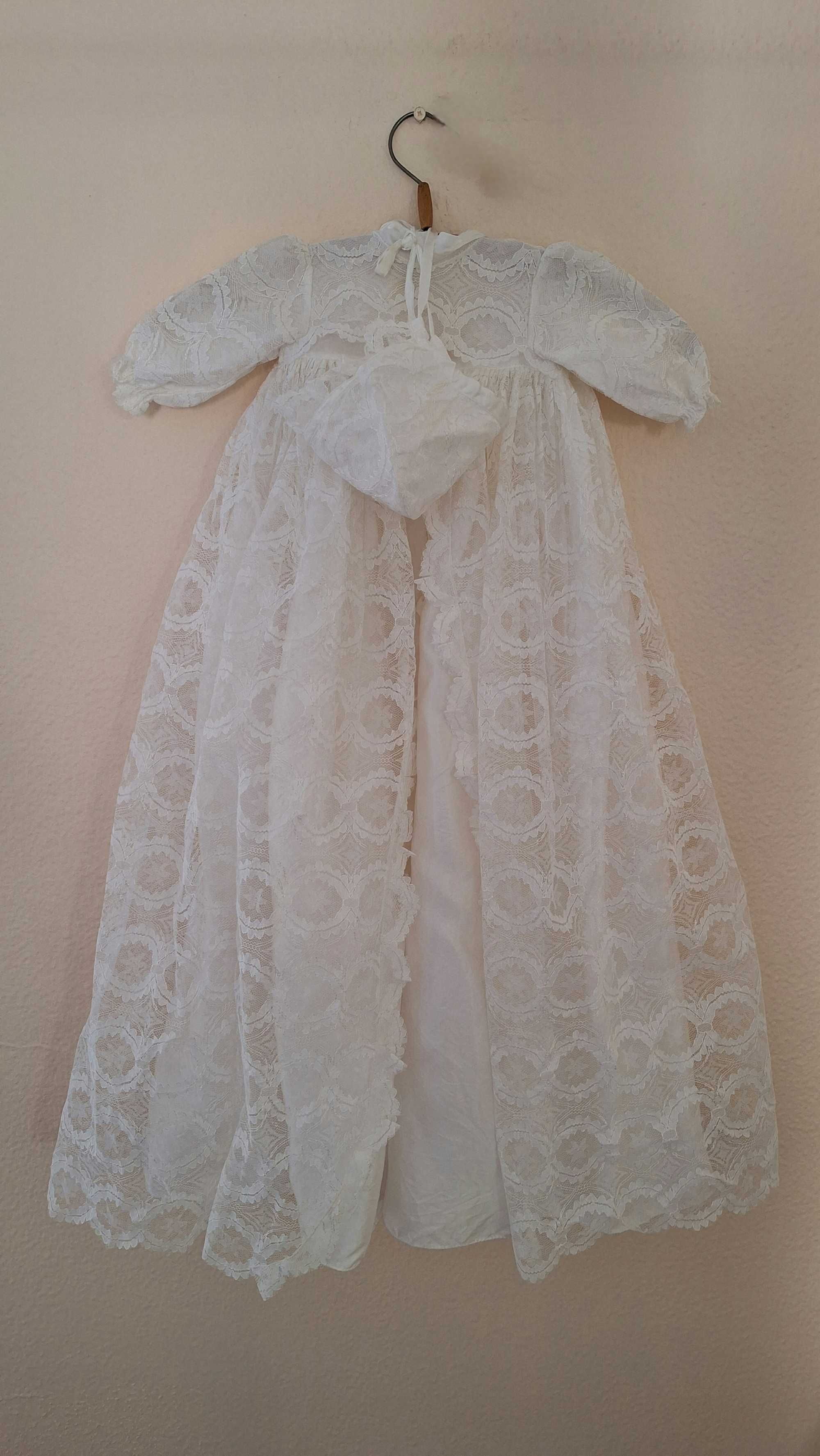 Vestido branco batizado antigo vintage