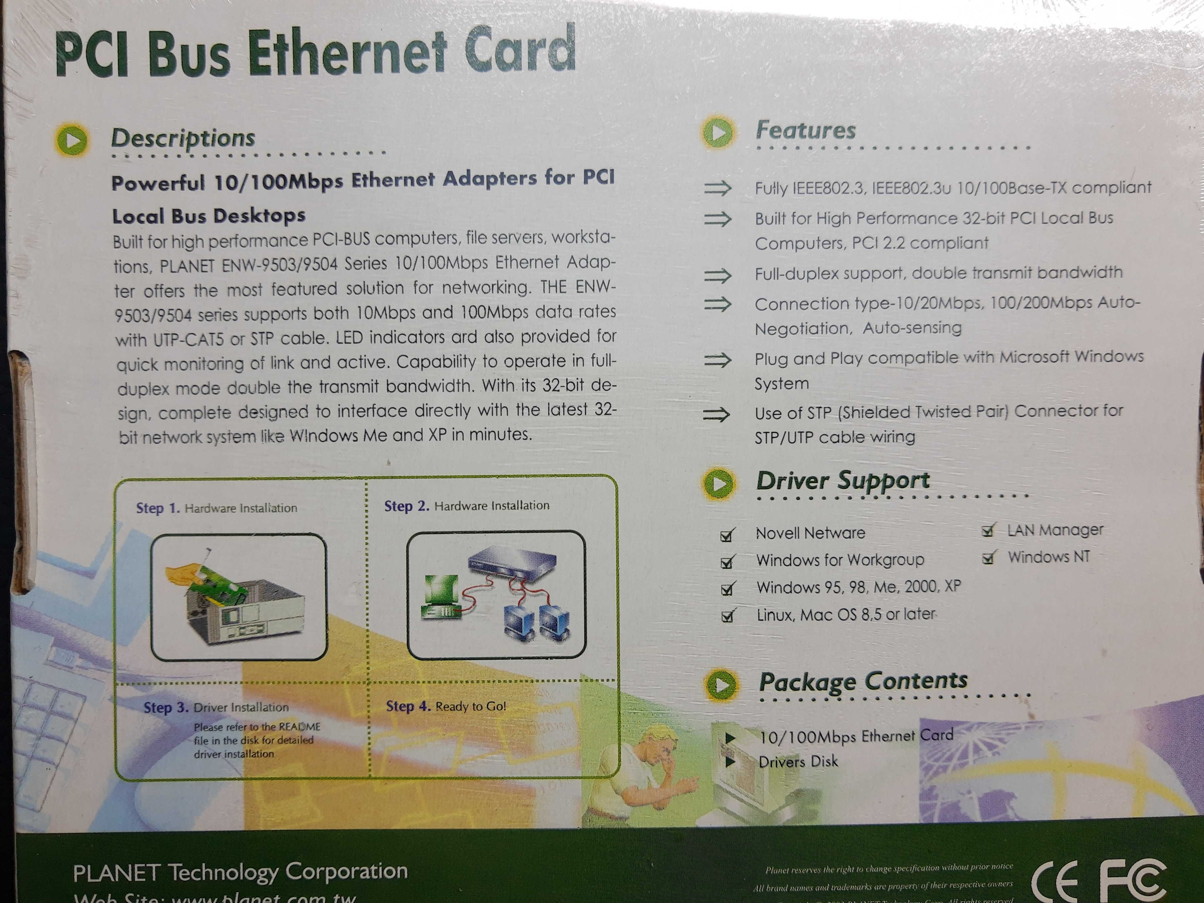 Karta sieciowa Planet PCI Bus Ethernet Card