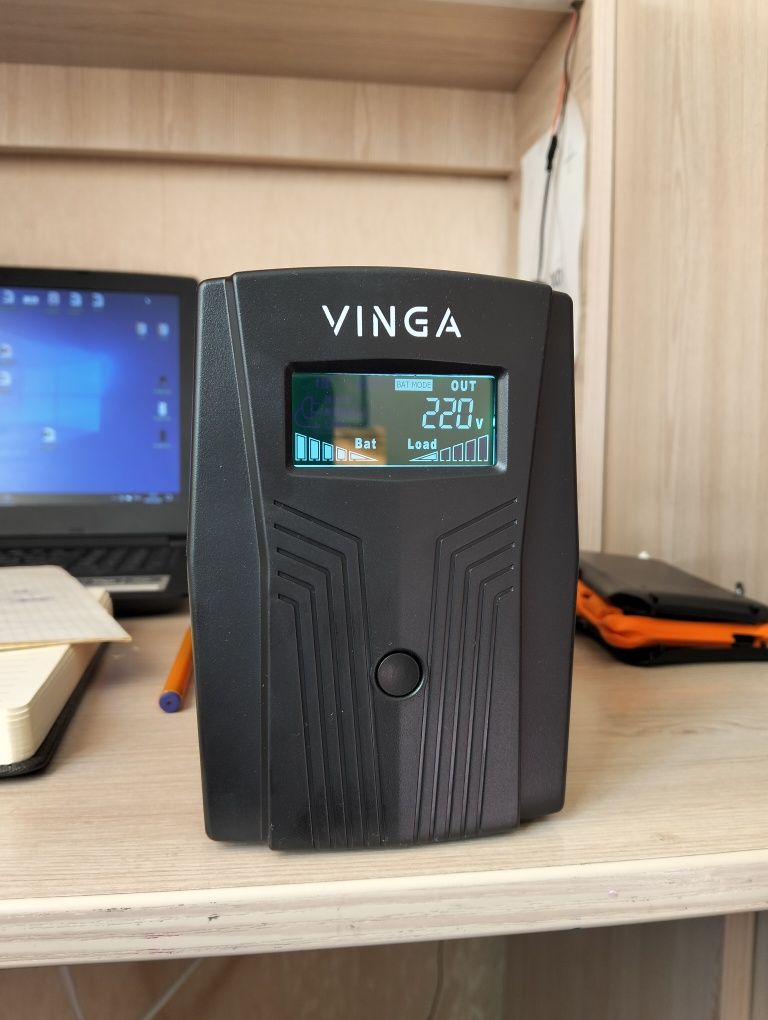 Пристрій безперебійного живлення Vinga LCD 800VA plastic case with USB