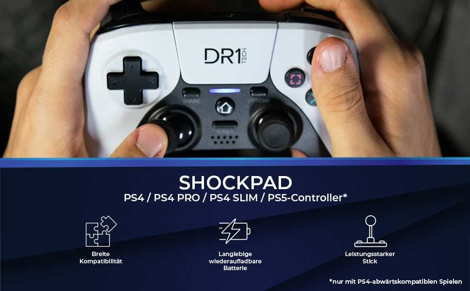 Bezprzewodowy kontroler Do PS4 / PS3 DR1TECH Shock Pad Czarny NOWY