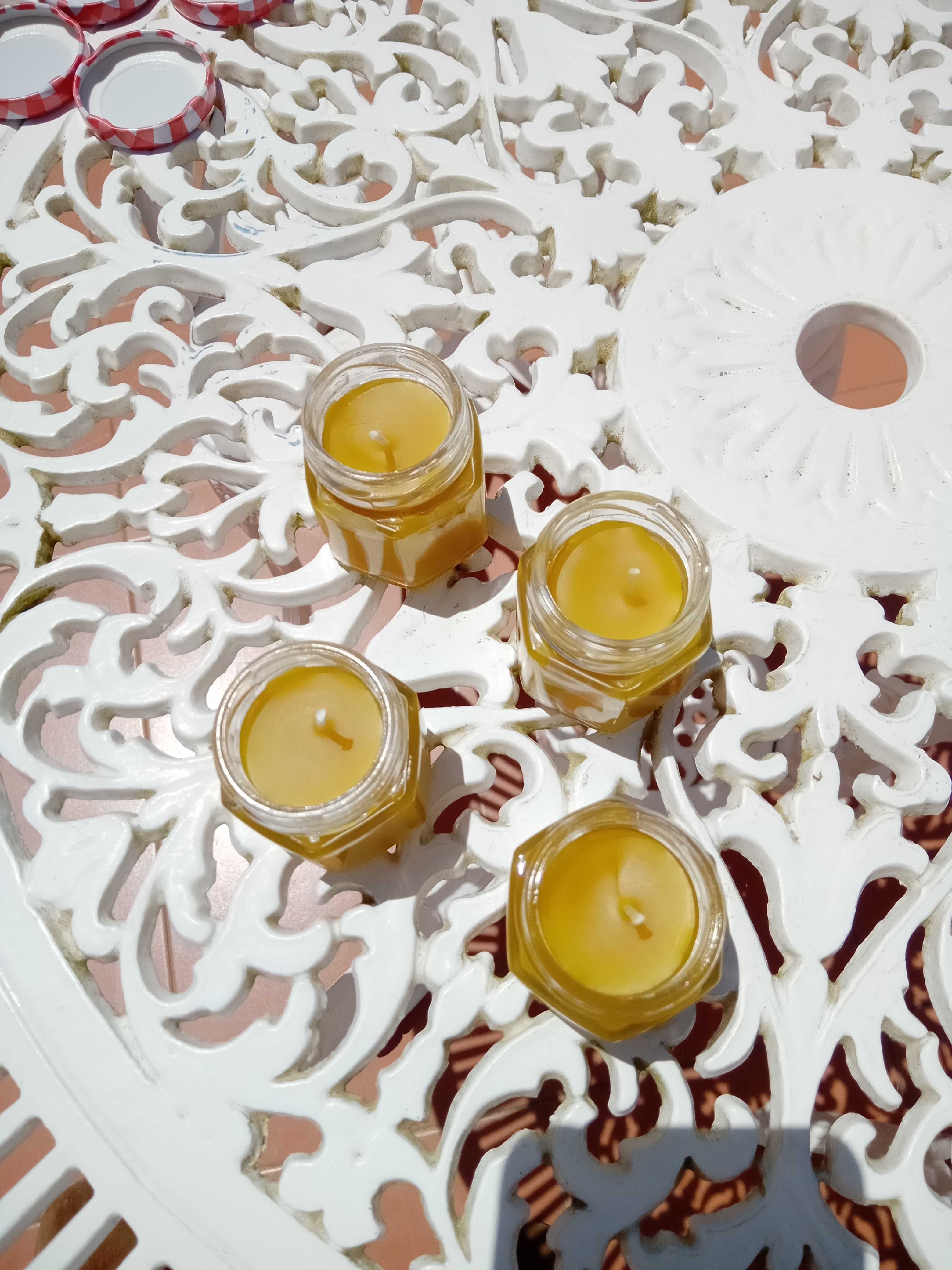 Velas em frasquinho colmeia 100% cera de abelha