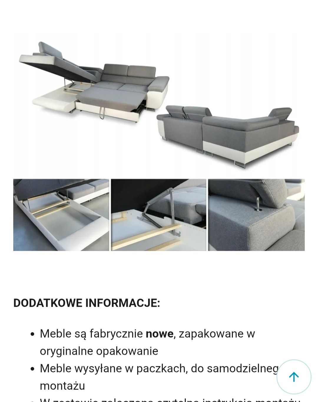 Narożnik z funkcją spania
