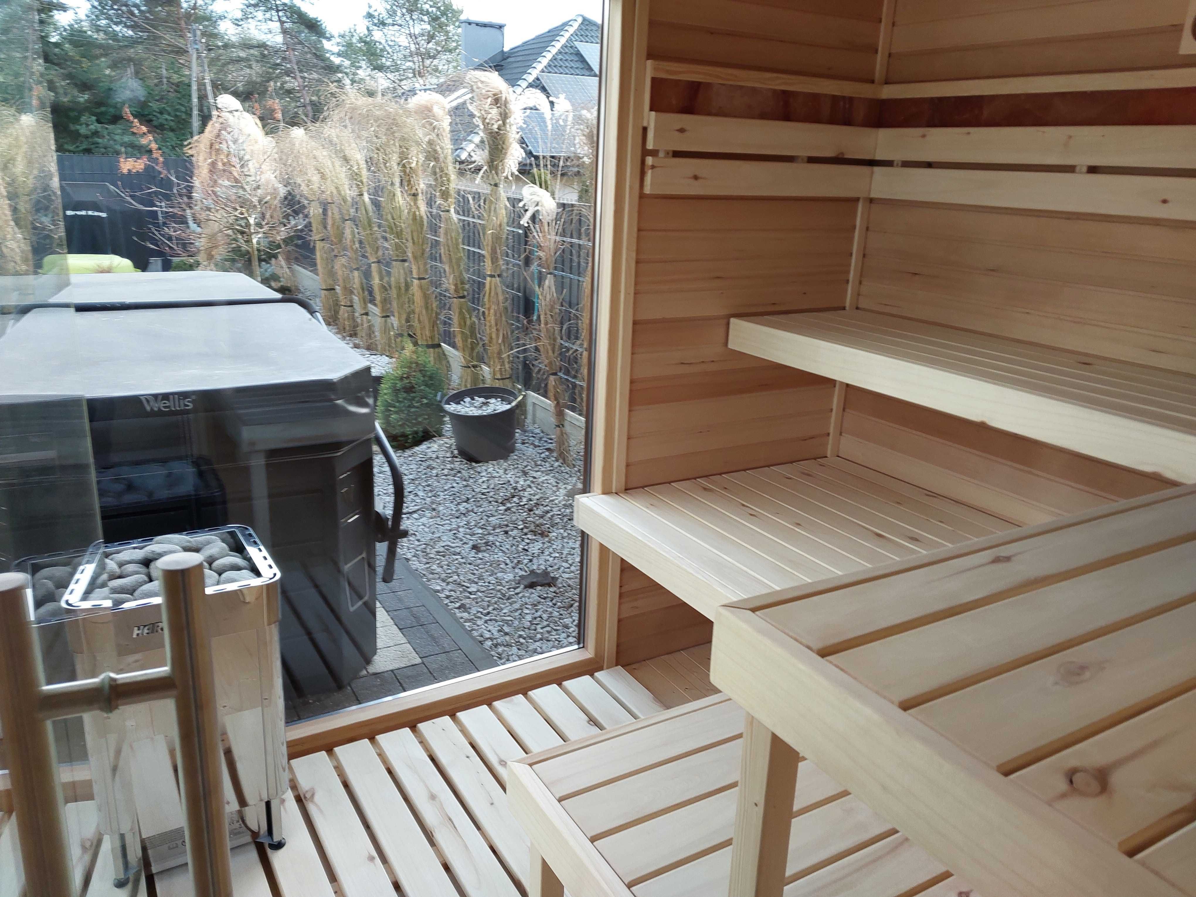Sauna Nowoczesna Zewnętrzna Thermo z przedsionkiem