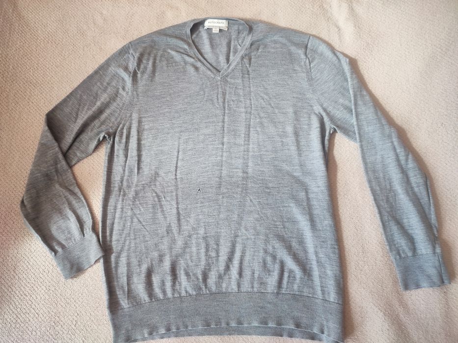 Sweter wełniany r. XL 100% wełna merino do recyklingu