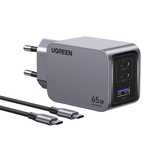 Ładowarka sieciowa Ugreen USB + 2x USB-C, 65W + kabel USB-C 1.5m