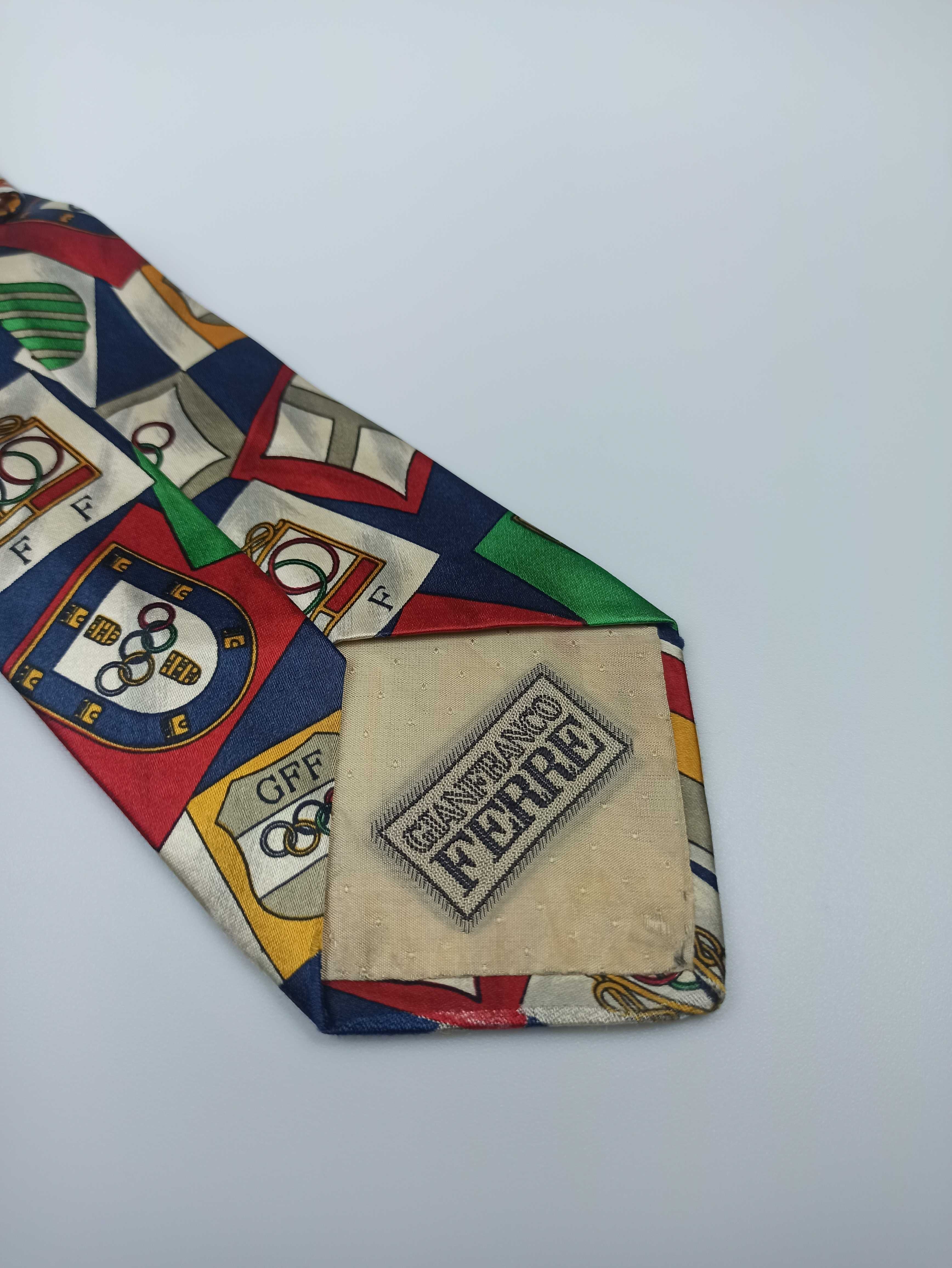 Gianfranco Ferre jedwabny krawat olimpiada logo gf01