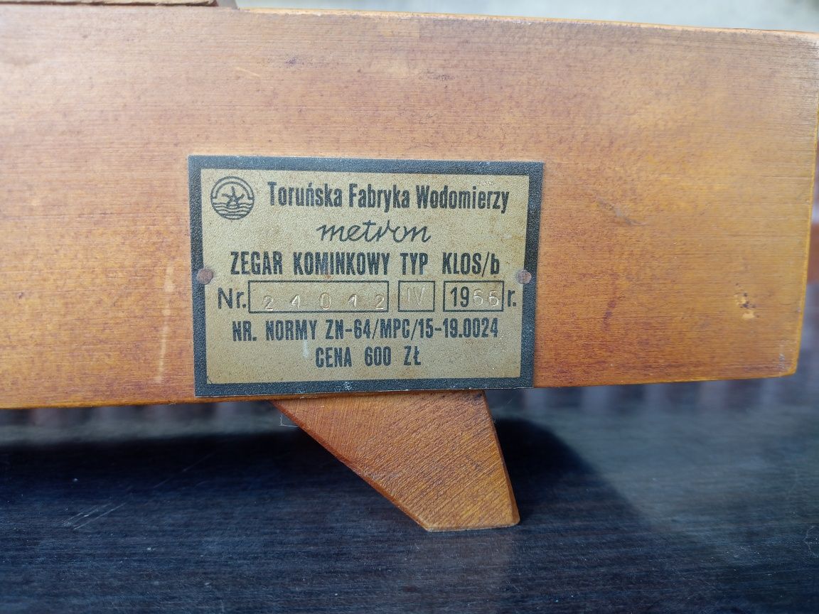 Stary zegar antyk drewniany Toruńska Fabryka Wodomierzy tanio!