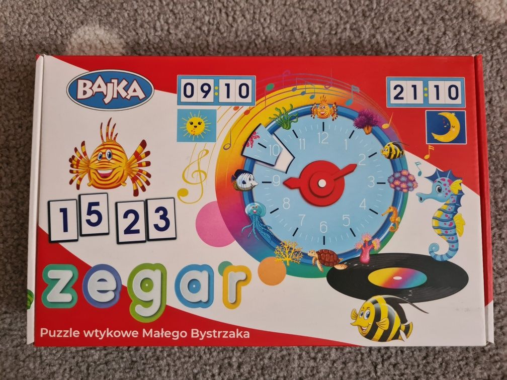 J. Nowe Puzzle edukacyjne ze wskazówkami nauka godzin Zegar Bajka