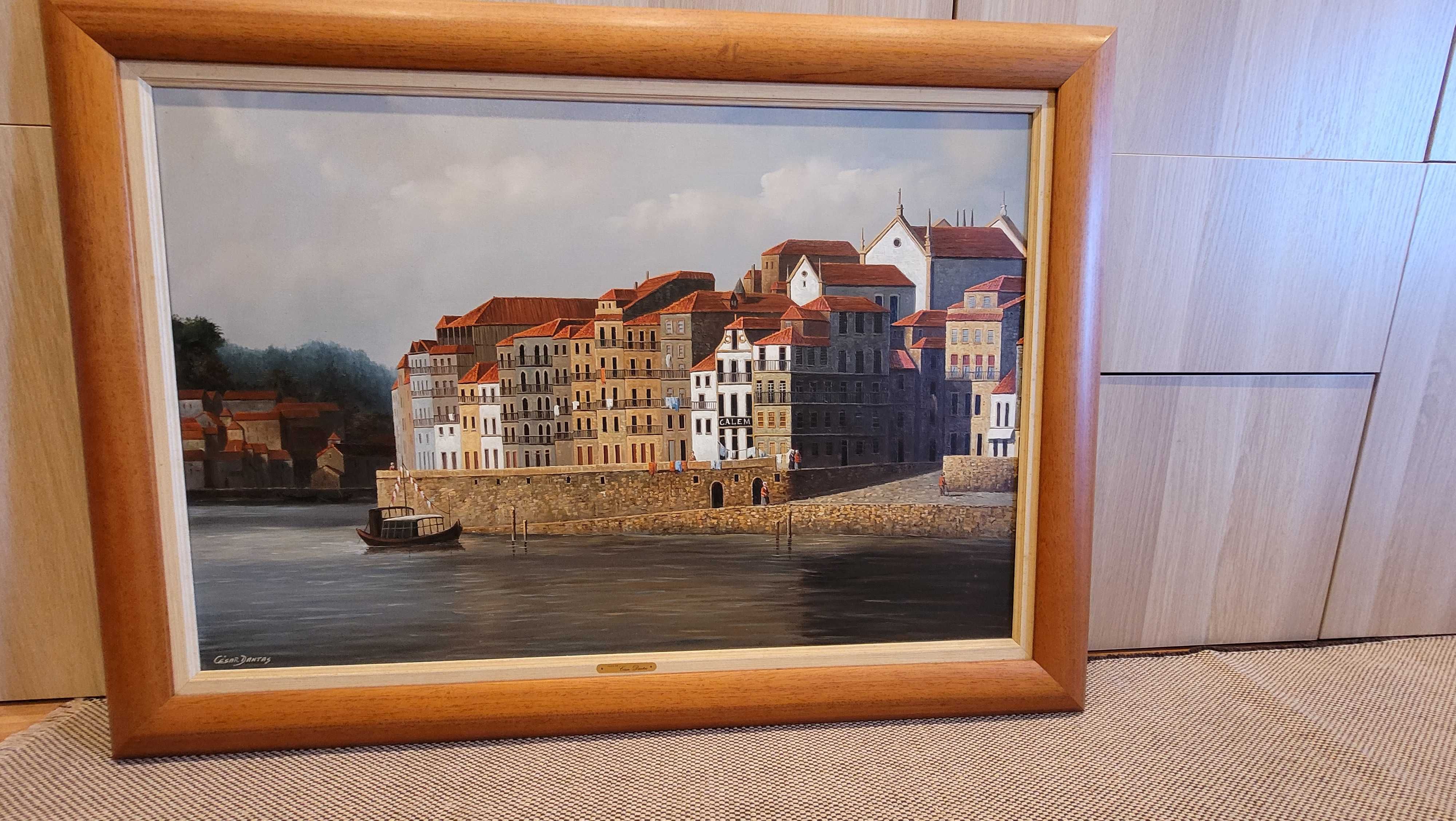 Quadro ribeira Porto - Óleo sobre tela