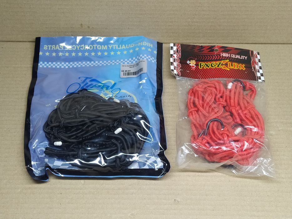 Сетка багажника мото ПАУК чёрная красная