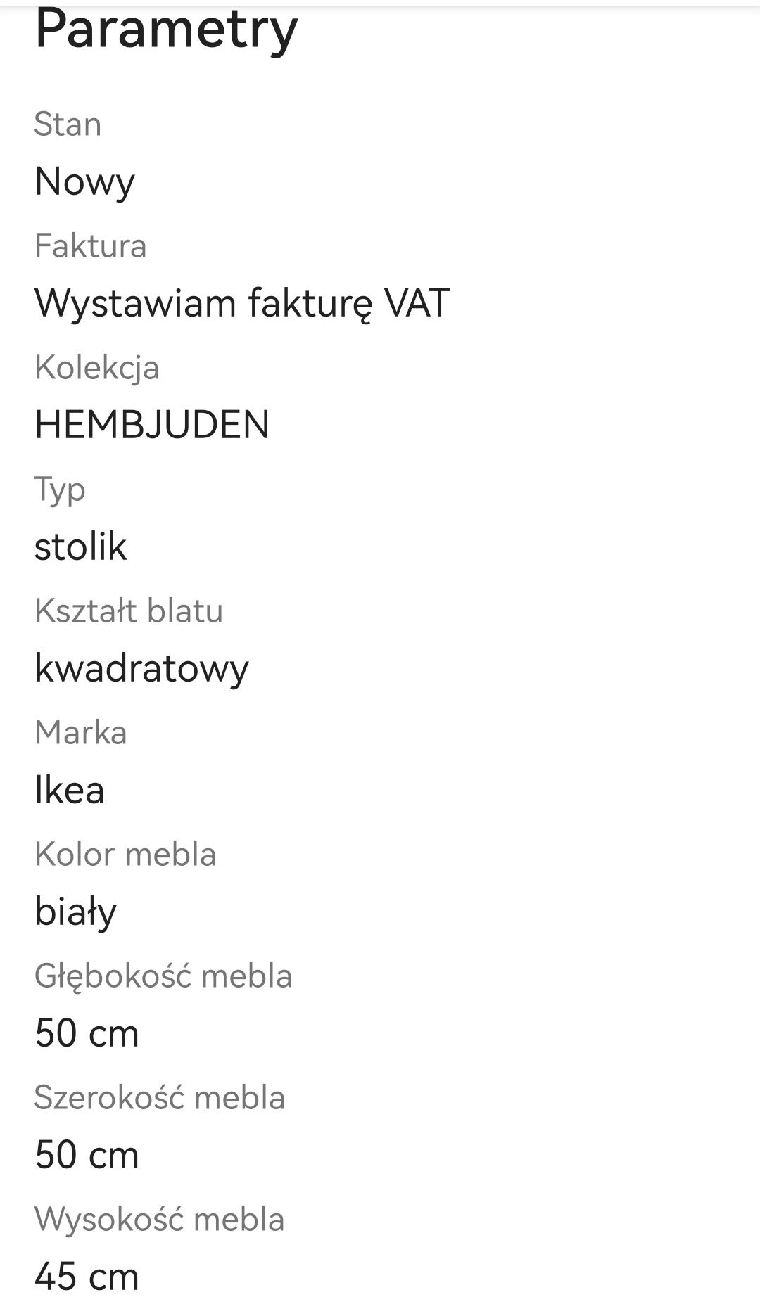 Stolik kawowy Ikea HEMBJUDEN