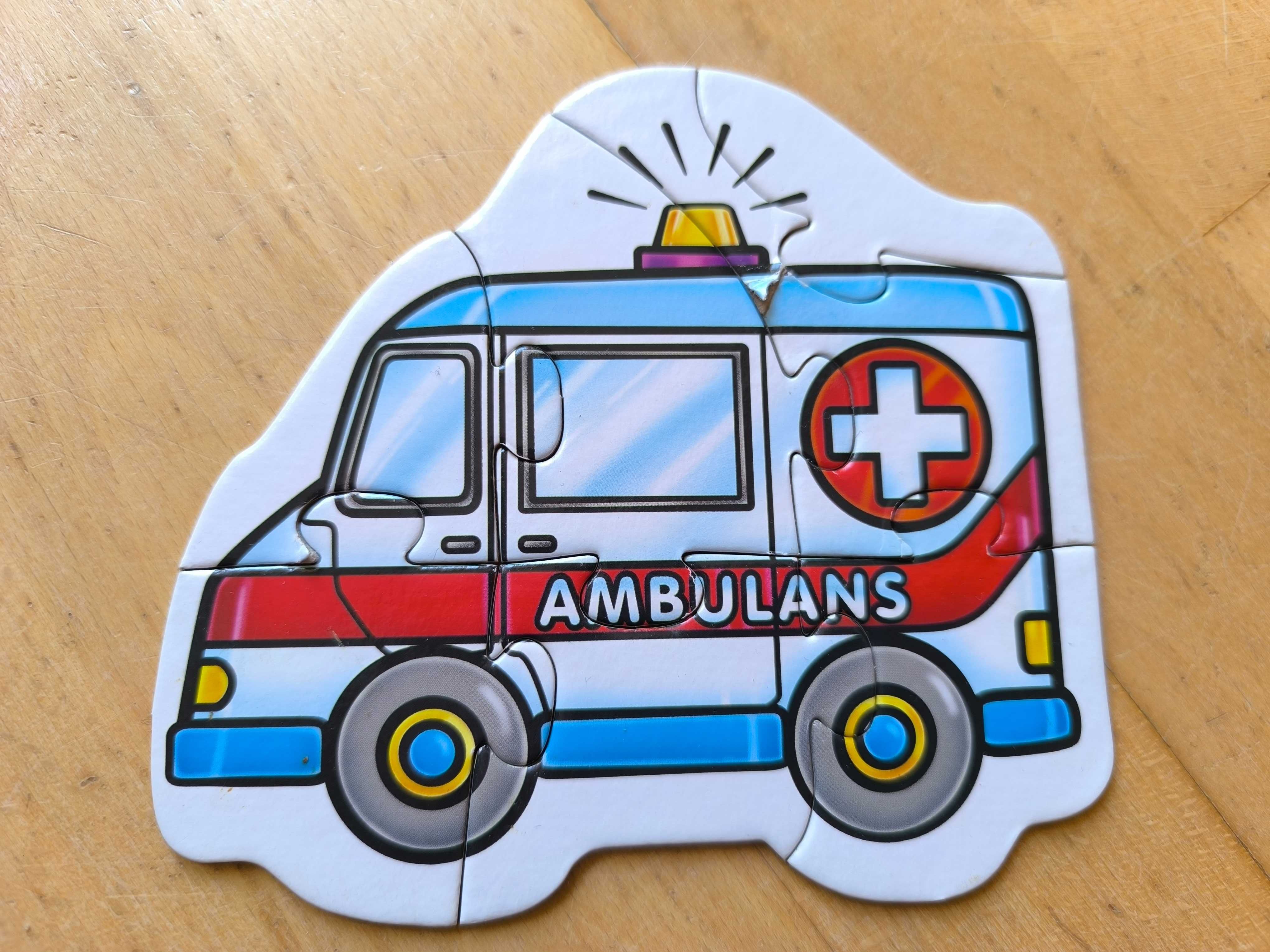 Puzzle dla maluszków samochodziki - kompletne