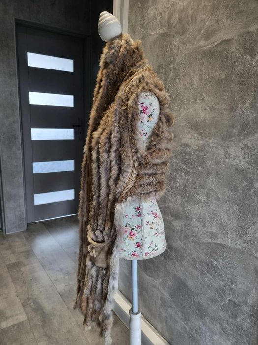 Futrzana kamizelka futro naturalne królik