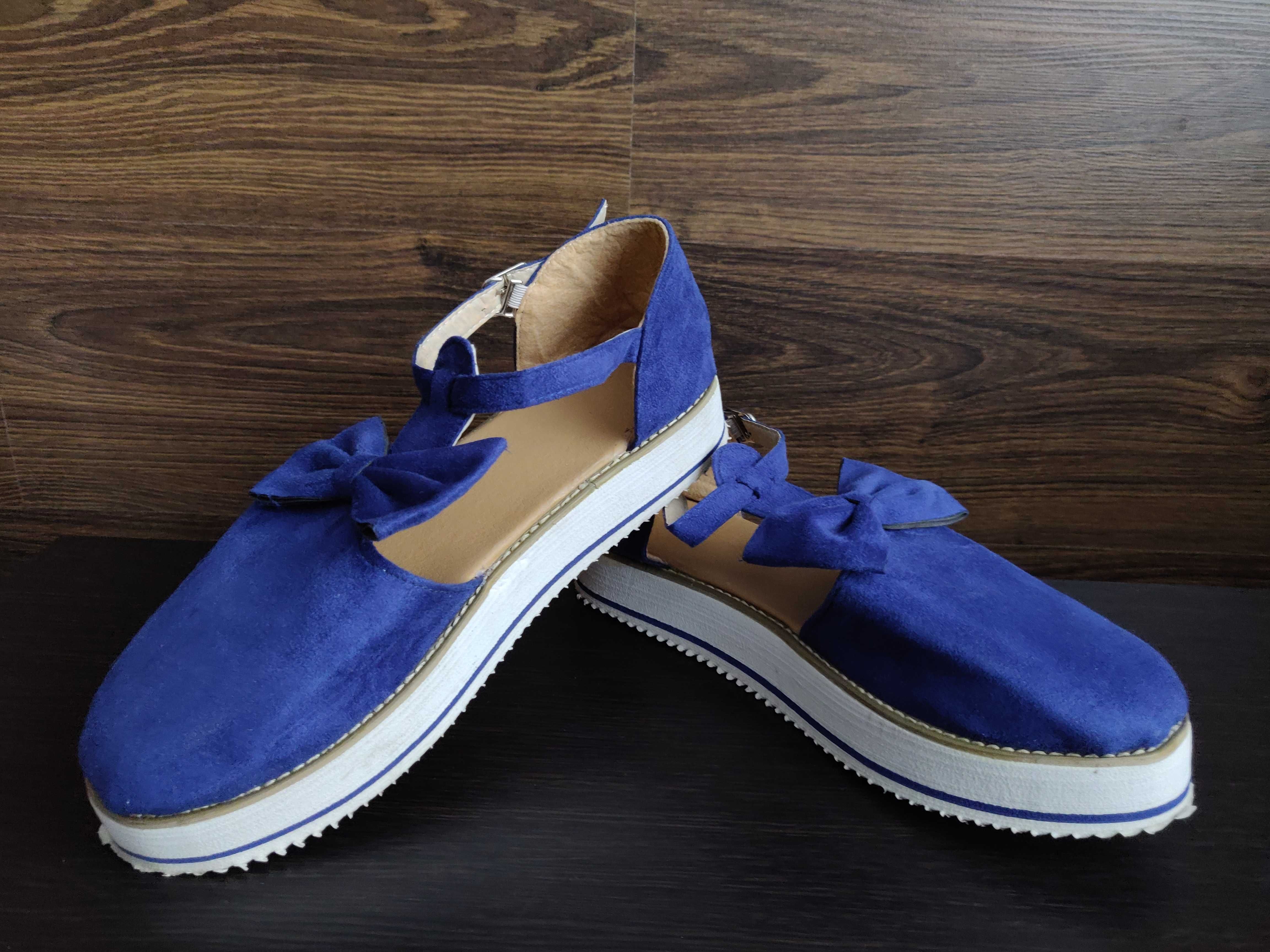 Легкие удобные туфли/ сандали  р. 38 стелька 25 см. синие