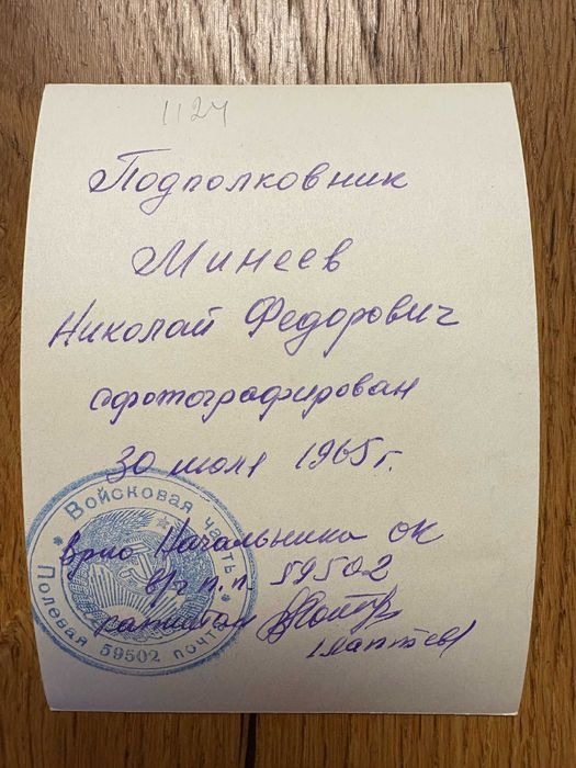 Zdjęcie autorstwa podpułkownika SA N. F. Mineeva (1745)