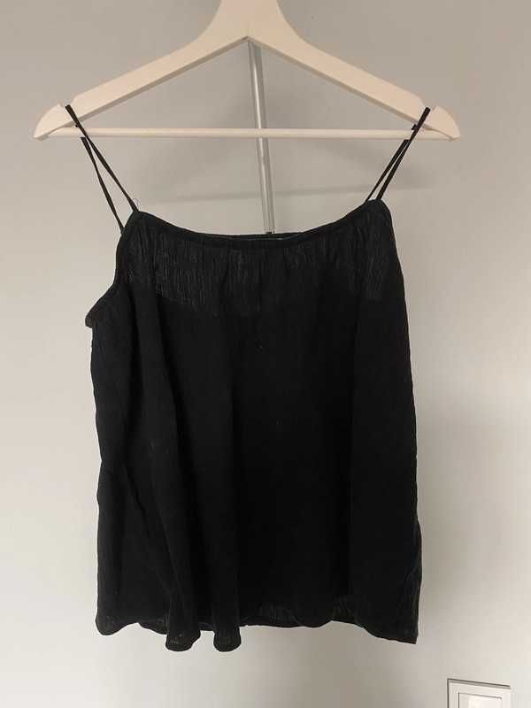 Bluzka na ramiączkach basic black czarna H&M bawełna